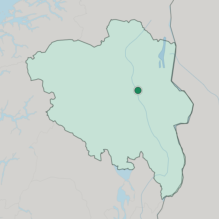 Map showing Koppang — In Innlandet