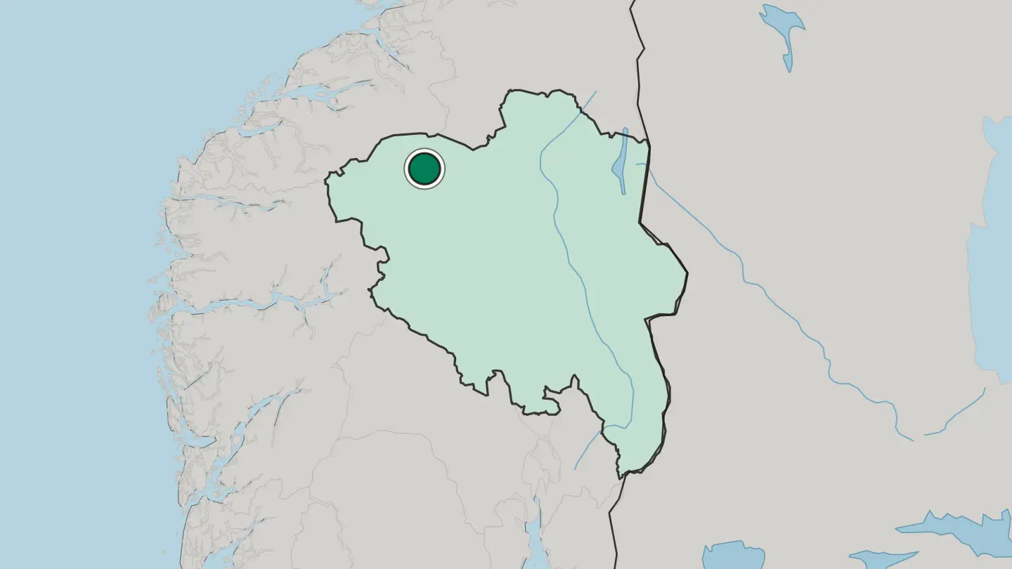 Map of Lesja in Norway