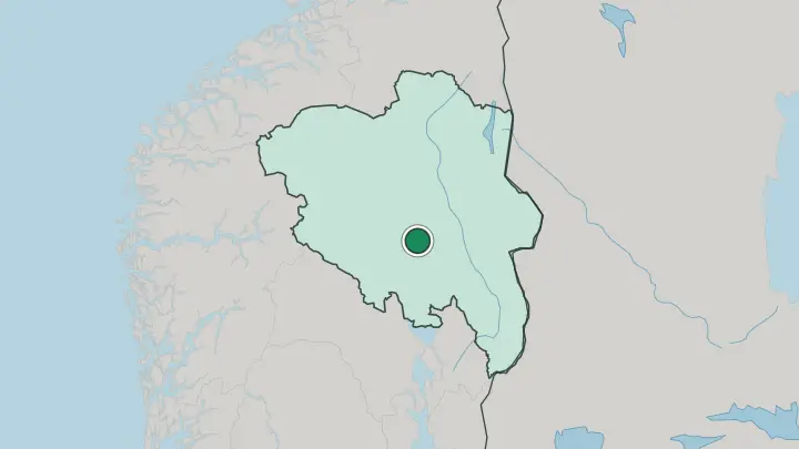 Map of Lillehammer in Norway