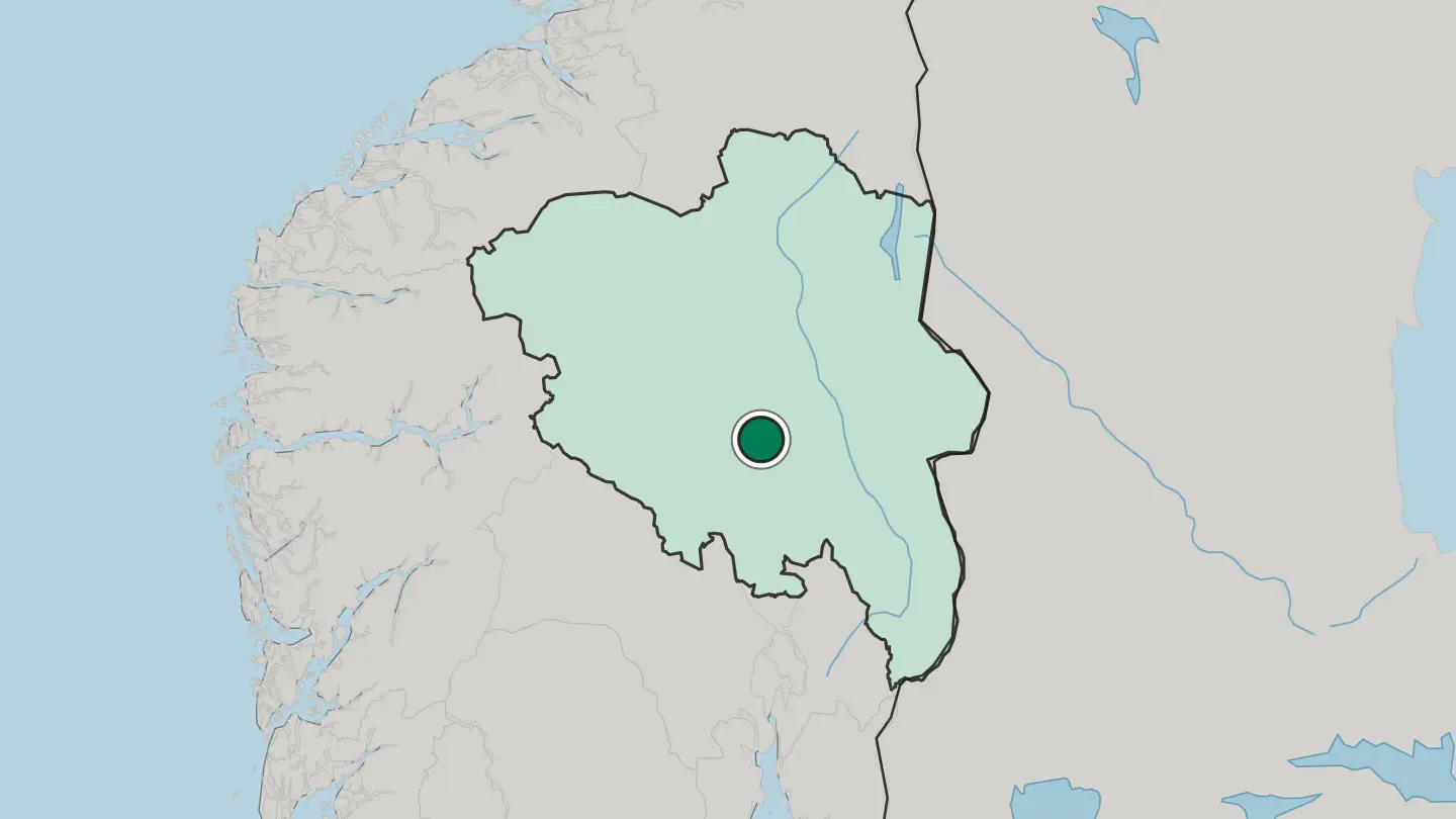 Map of Lillehammer in Norway