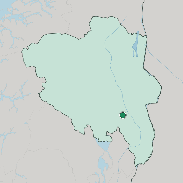 Map showing Løten — In Innlandet
