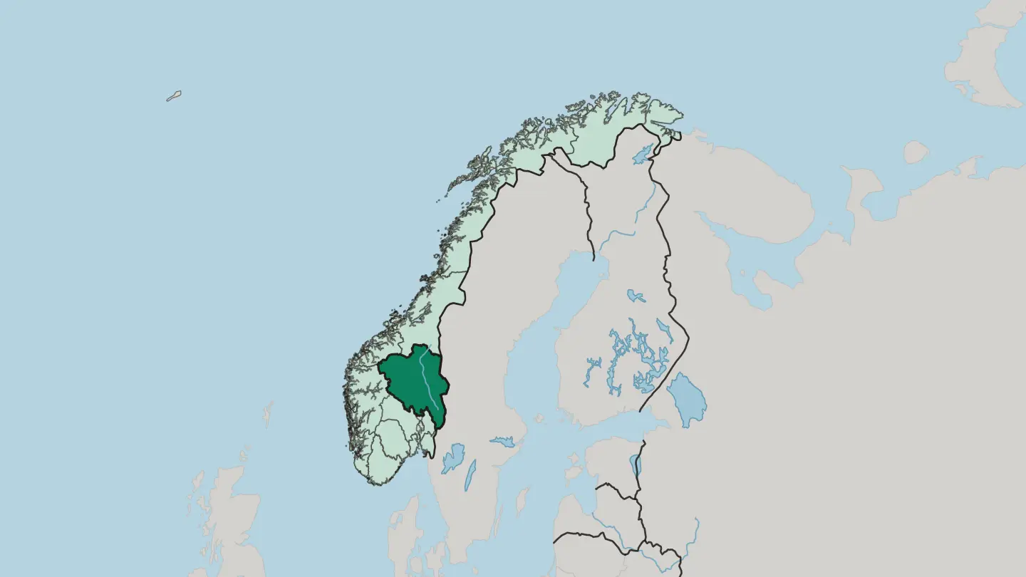 Map of Innlandet in Norway