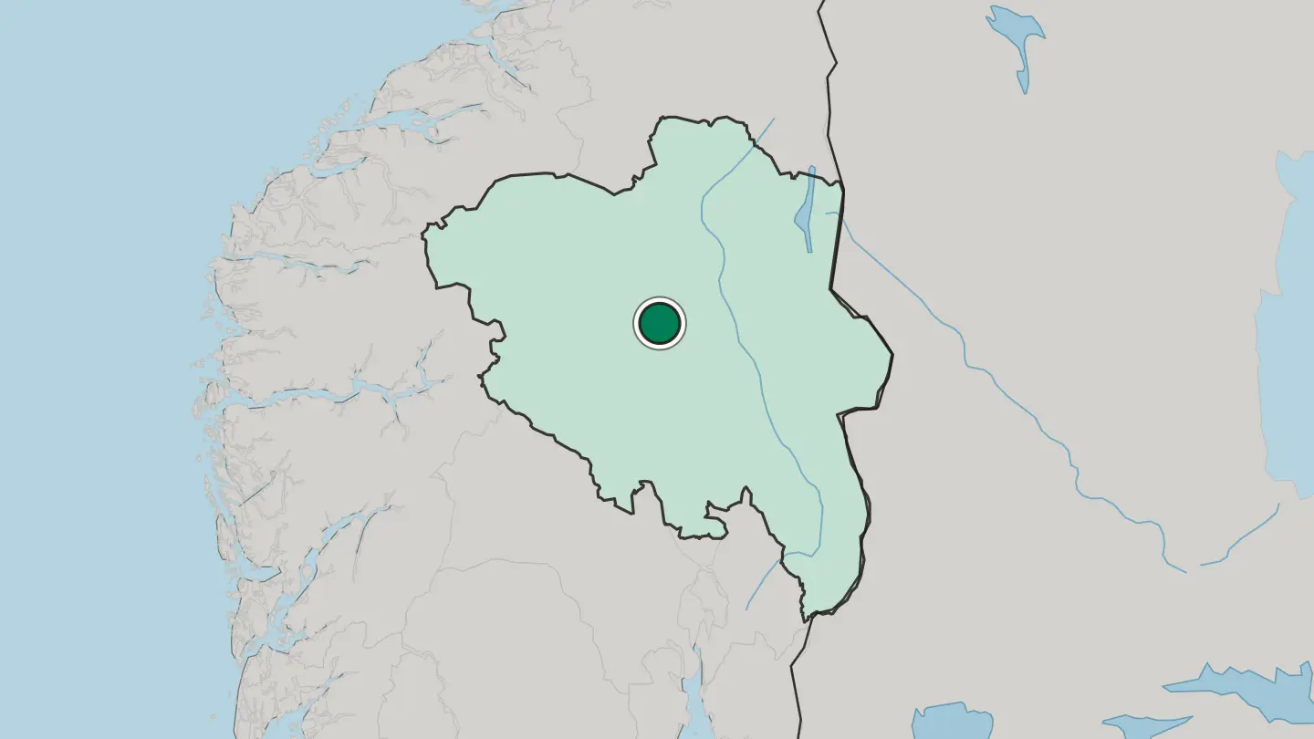 Map of Ringebu in Norway