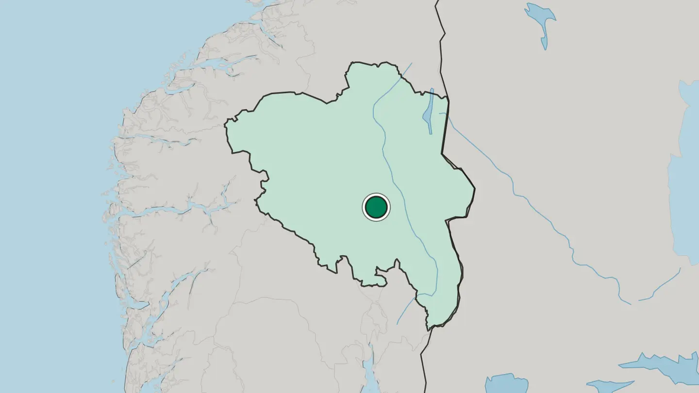 Map of Sjusjøen in Norway