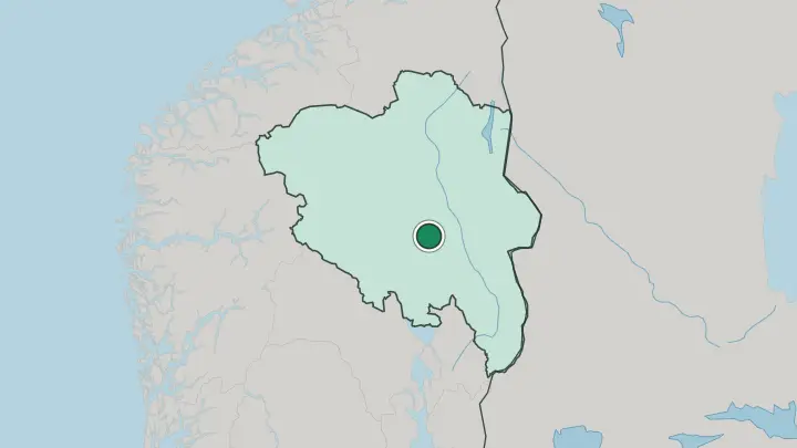 Map of Sjusjøen in Norway