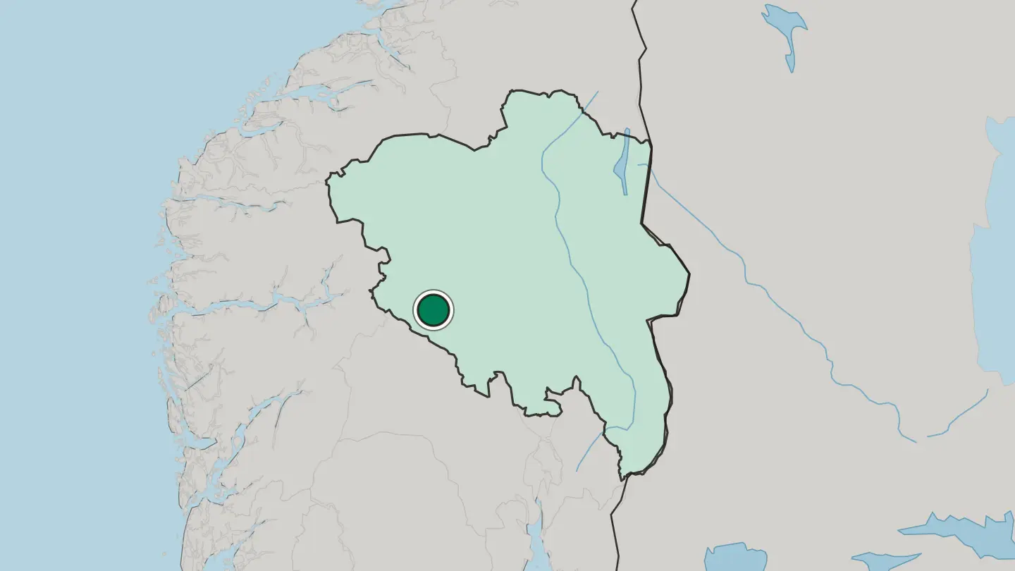 Map of Slidre in Norway