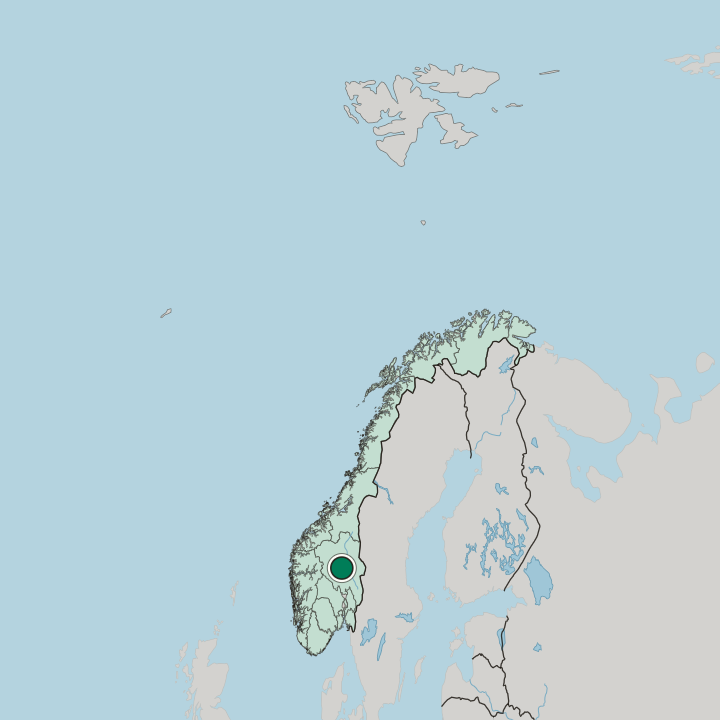 Map showing Tretten — In Norway
