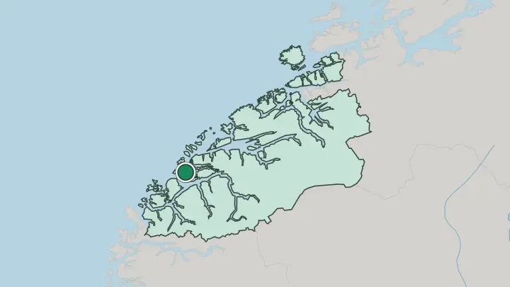 Map of Ålesund in Norway
