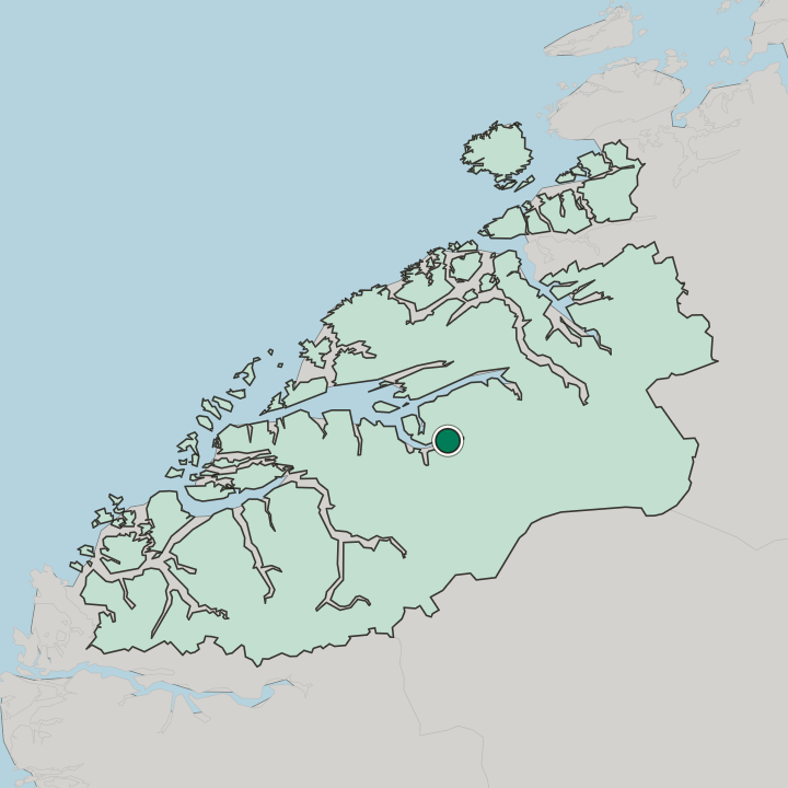 Map showing Åndalsnes — In Møre og Romsdal fylke