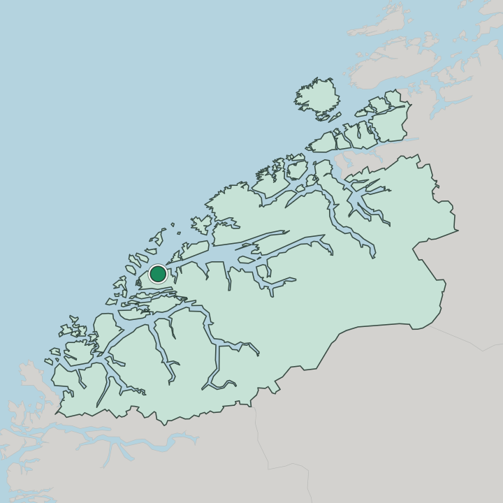 Map showing Brattvåg — In Møre og Romsdal