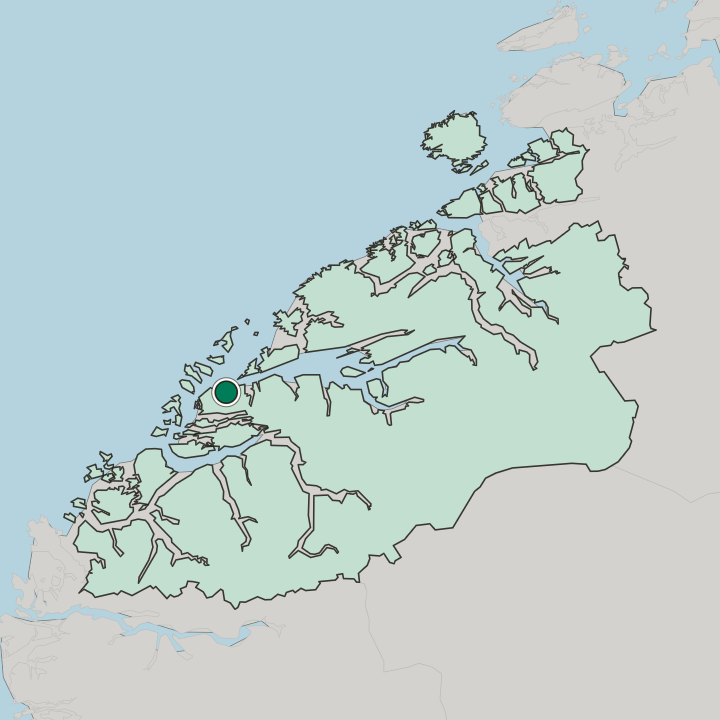Map showing Brattvåg — In Møre og Romsdal fylke