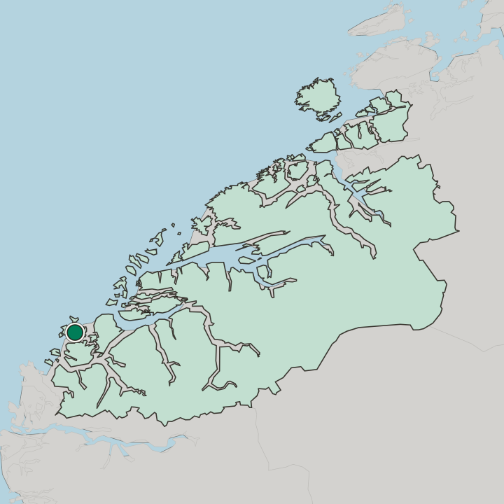 Map showing Fosnavåg — In Møre og Romsdal fylke