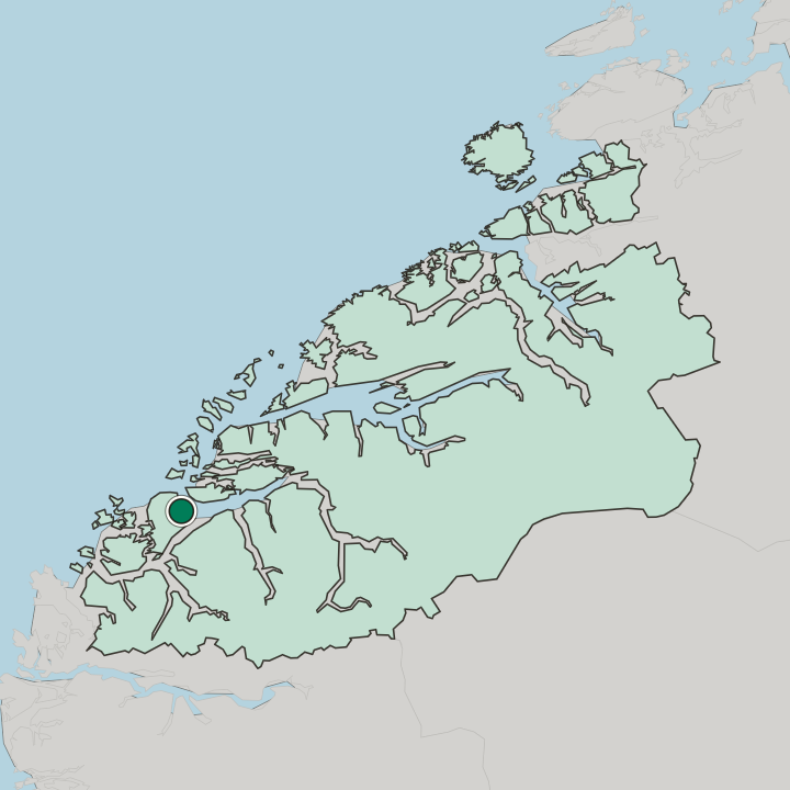 Map showing Hareid — In Møre og Romsdal fylke