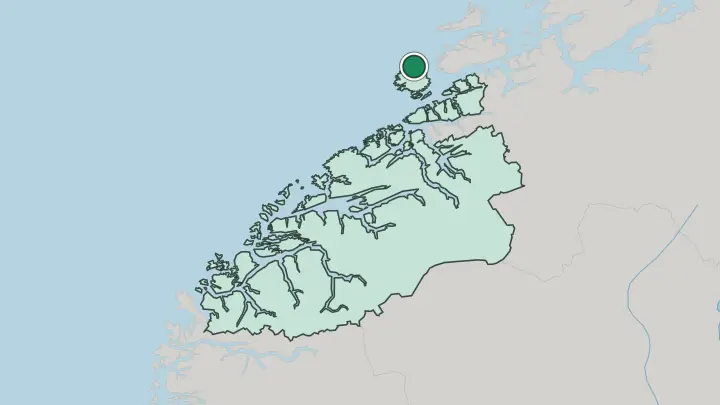 Map of Hopen in Norway