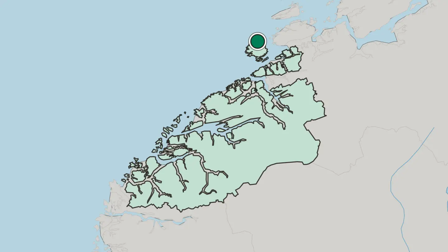Map of Hopen in Norway