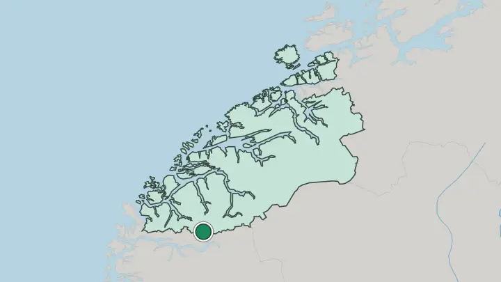 Map of Hornindal in Norway