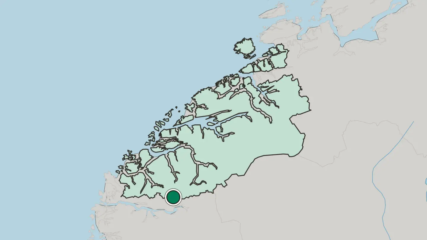 Map of Hornindal in Norway