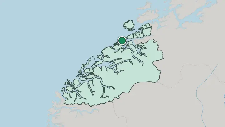 Map of Kristiansund in Norway