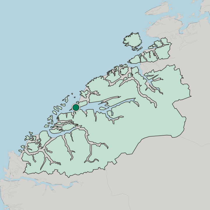 Map showing Midsund — In Møre og Romsdal fylke