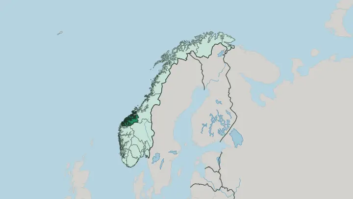 Map of Møre og Romsdal in Norway