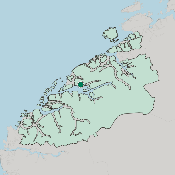 Map showing Molde — In Møre og Romsdal fylke