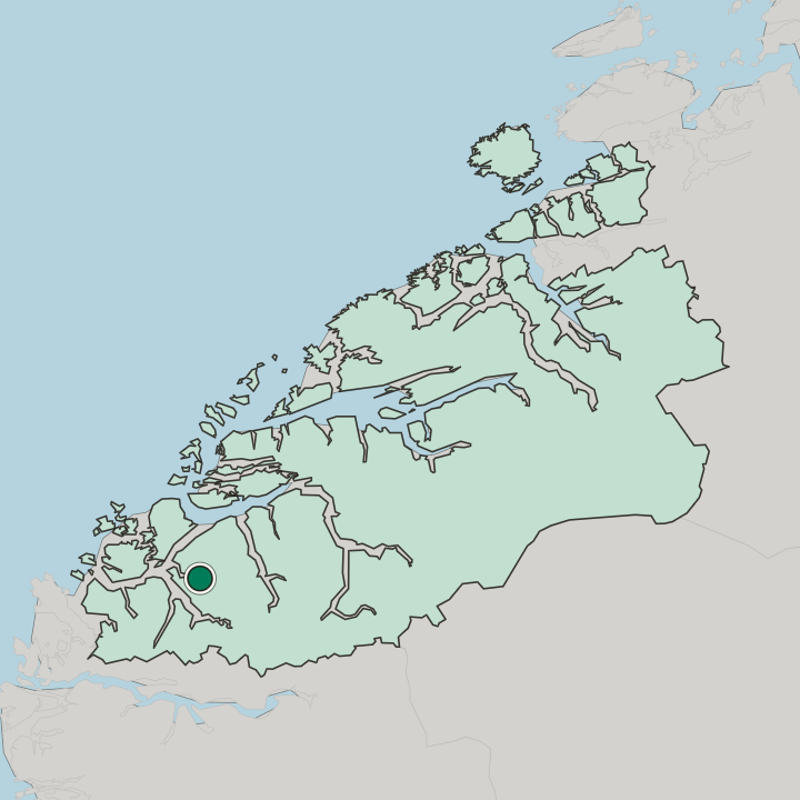 Map showing Ørsta — In Møre og Romsdal fylke