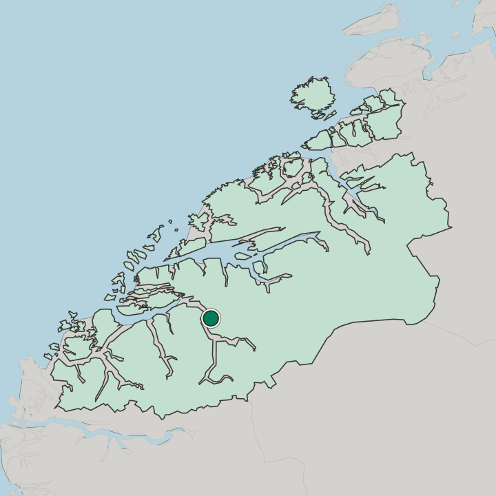Map showing Stordal — In Møre og Romsdal fylke