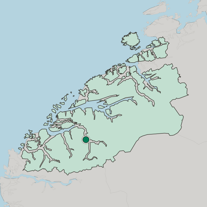 Map showing Stranda — In Møre og Romsdal fylke