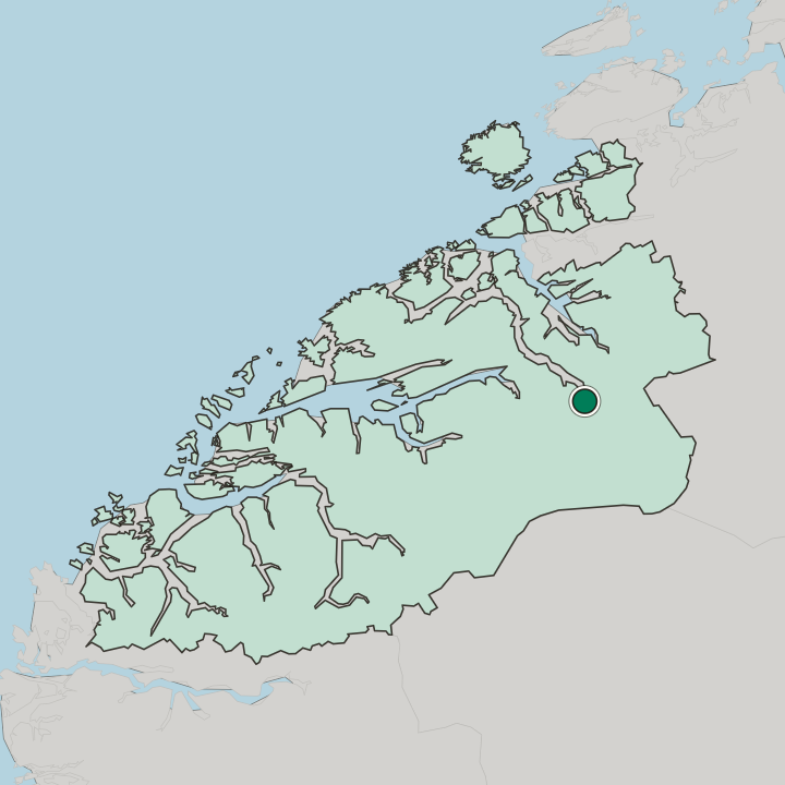 Map showing Sunndalsøra — In Møre og Romsdal fylke
