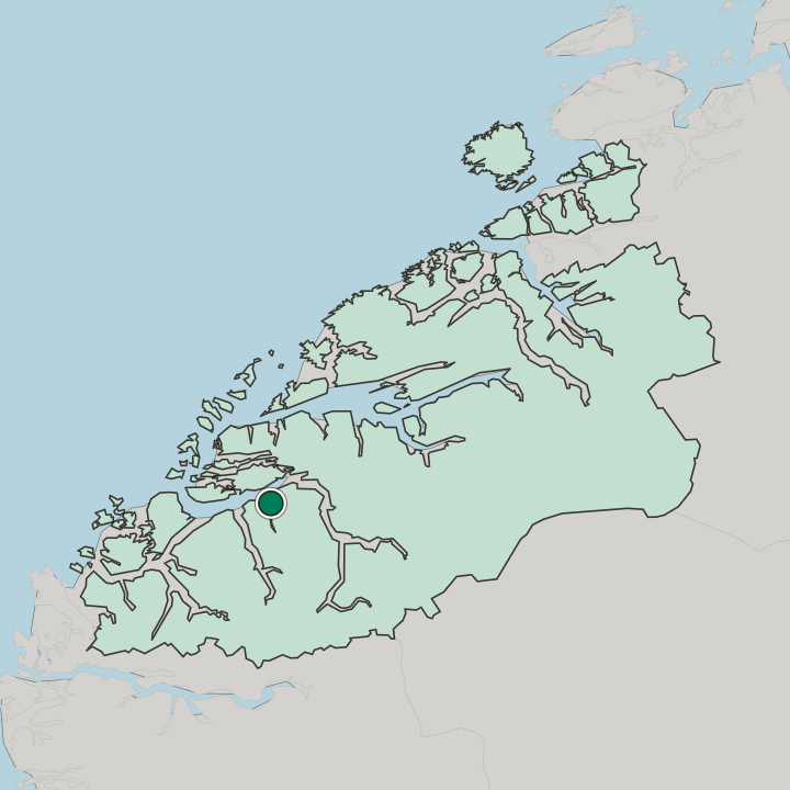 Map showing Sykkylven — In Møre og Romsdal fylke