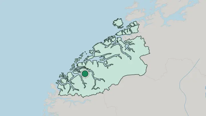 Map of Sykkylven in Norway