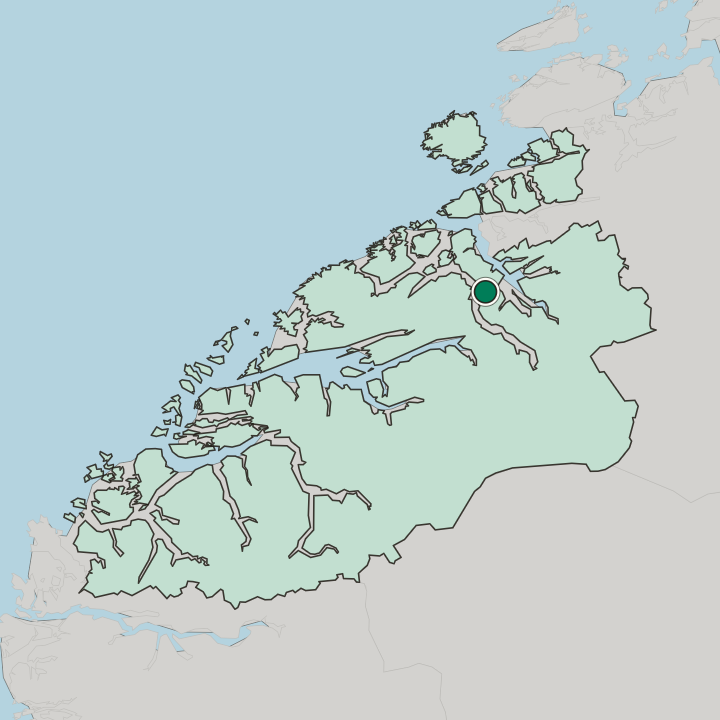 Map showing Tingvoll — In Møre og Romsdal fylke