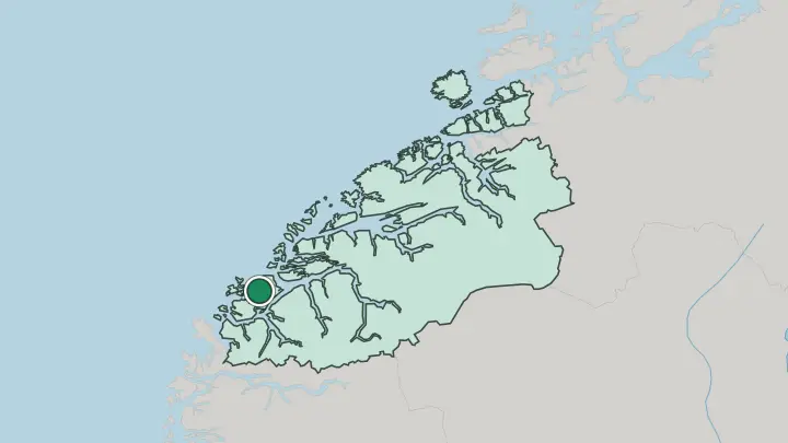 Map of Ulsteinvik in Norway