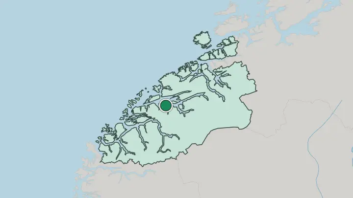 Map of Vestnes in Norway