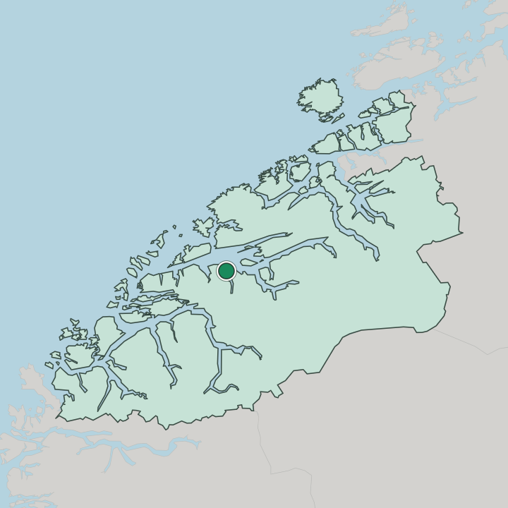 Map showing Vestnes — In Møre og Romsdal