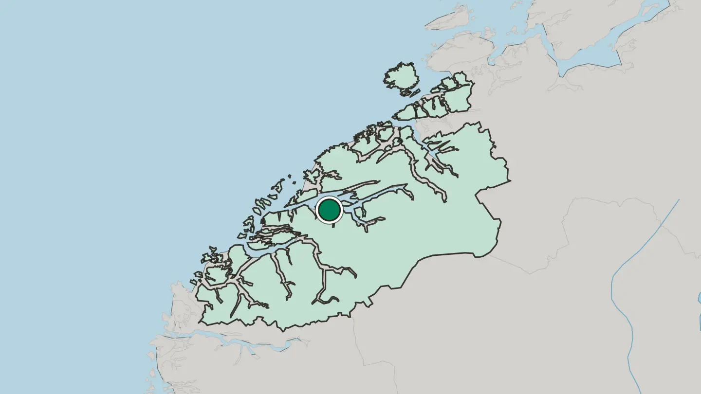Map of Vestnes in Norway