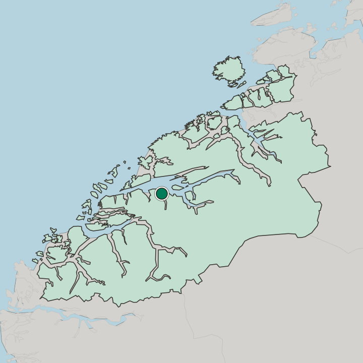 Map showing Vestnes — In Møre og Romsdal fylke
