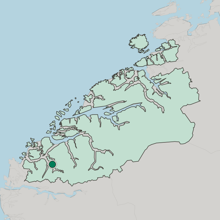 Map showing Volda — In Møre og Romsdal fylke