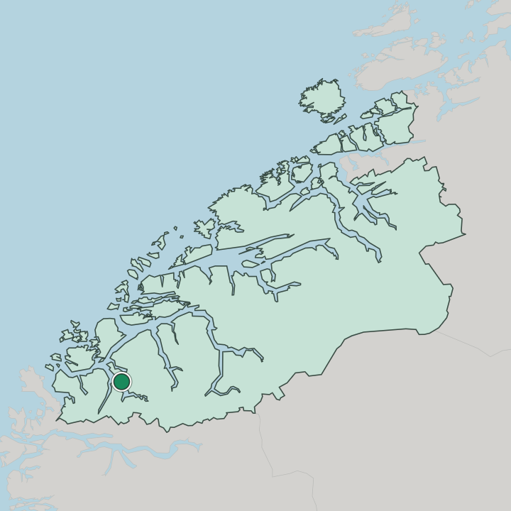 Map showing Volda — In Møre og Romsdal