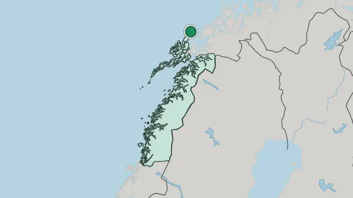 Map of Andenes in Norway