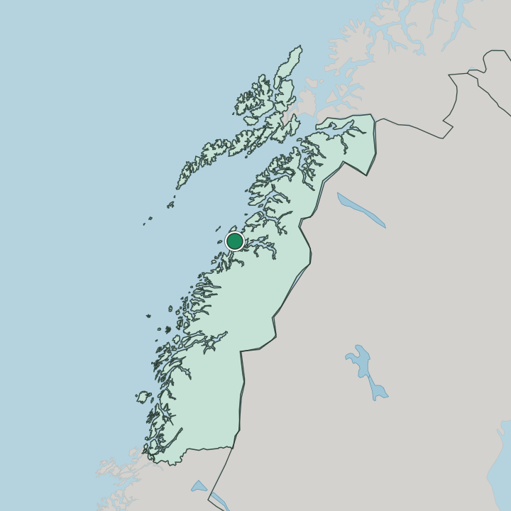 Map showing Bodø — In Nordland