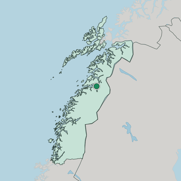 Map showing Fauske — In Nordland