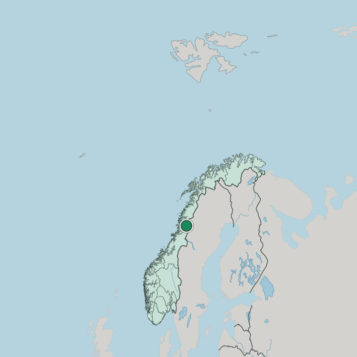 Map showing Hattfjelldal — In Norway