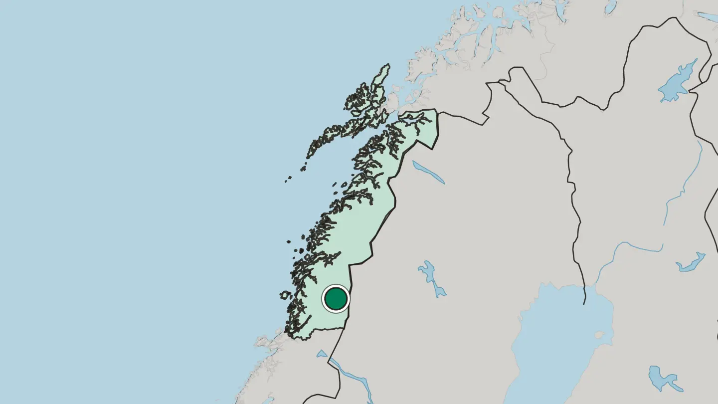 Map of Hattfjelldal in Norway