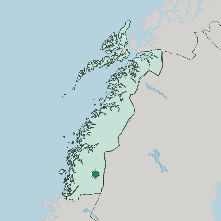 Map showing Hattfjelldal — In Nordland