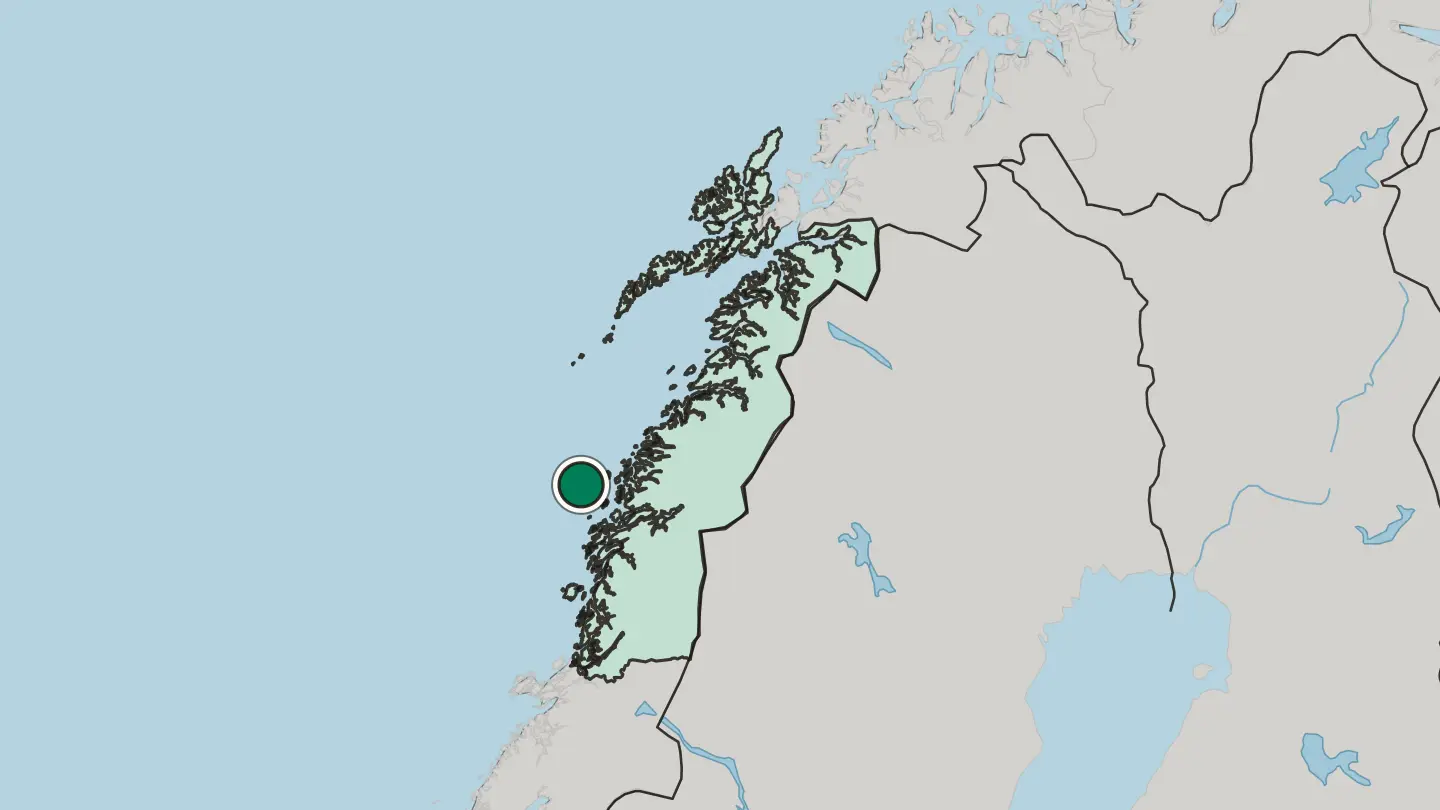 Map of Husøya in Norway