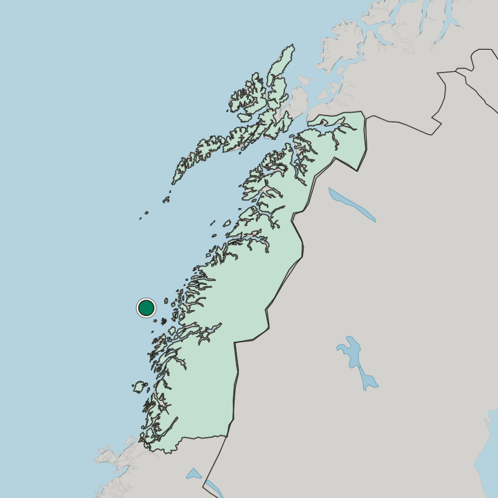 Map showing Husøya — In Nordland