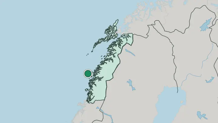 Map of Husøya in Norway