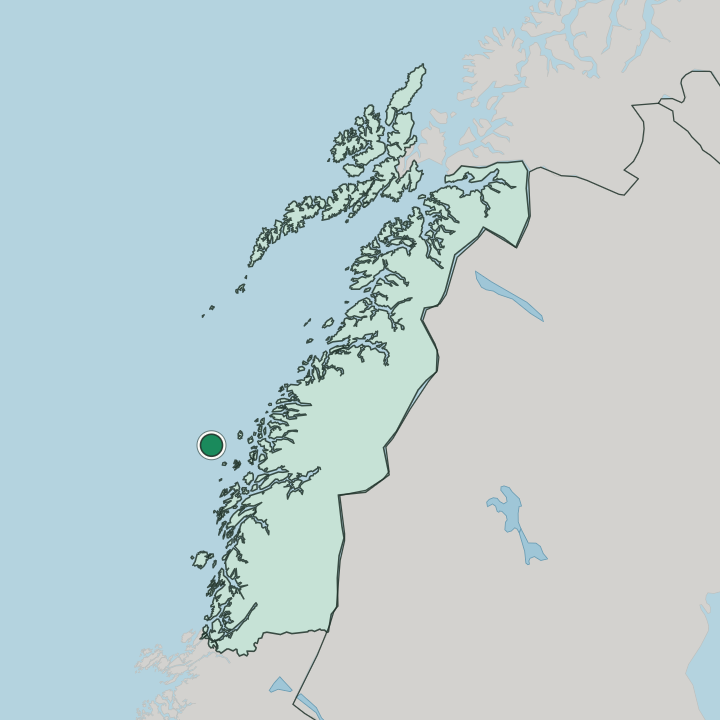 Map showing Husøya — In Nordland