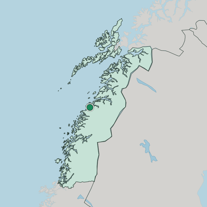 Map showing Inndyr — In Nordland